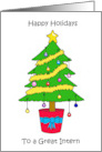 Happy Holidays to Intern Tree and Decorations card