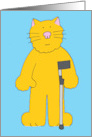 Speedy Recovery from Broken Hip Cartoon Ginger Cat card