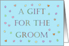 A Gift for the Groom Pastel Colored Confetti and Lettering card