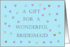 A Gift for a Wonderful Bridesmaid Pastel Colored Confetti card