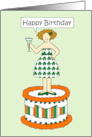 Happy Birthday Irish Themed Flag and Shamrock Dress and Cake card