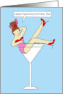 National Cocktail Day March 24th Lady in Cocktail Glass card