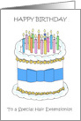 Happy Birthday to Hair Extensionist Cake and Lit Candles card