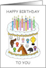 Happy Birthday to Horse Rider Decorated Cake and Candles card