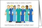 National Student Nurse Day May 9th Cartoon Group Wearing Scrubs card