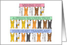 Speedy Recovery from Heart Transplant Cartoon Cats holding Up Banners card