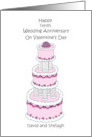 Wedding Anniversary on Valentine’s Day Year and Names to Personalize card