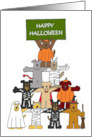 Happy Halloween from the Dog Cartoon Dogs Wearing Costumes card