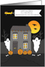 Happy Halloween Granddaughter and Husband Spooky Haunted House card