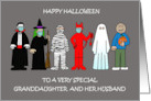 Happy Halloween Granddaughter and Husband Spooky Costumes card