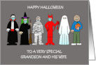 Happy Halloween Grandson and His Wife Spooky Costumes card