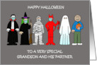 Happy Halloween Grandson and His Partner Spooky Costumes card