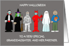 Happy Halloween Granddaughter and Her Partner Spooky Costumes card