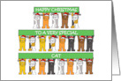 Happy Christmas to Pet Cat Group of Kitties Holding Banners card