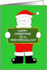 Happy Christmas to Pet Cat Cartoon Kitty in Santa Outfit card