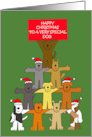 Happy Christmas to Pet Dog Cartoon Dogs Wearing Santa Hats card