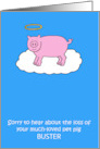 Sympathy on loss to Pet pig to Personalise With Any Name card