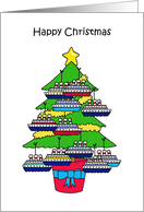 Happy Christmas Tree with Cruise Liner Shaped Baubles card