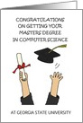 Congratulations Masters Degree in Computer Science to Personalise card