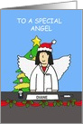 Happy Christmas to Angel Pharmacist to Personalize Any Name card