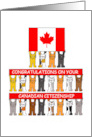Congratulations on Canadian Citizenship Cartoon Cats Holding a Flag card