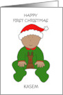 Happy First Christmas Asian Baby to Personalize Any Name card