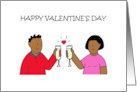 Valentine African American Couple Drinking Champagne card