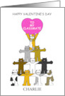 Happy Valentine’s Day Classmate Cartoon Cats to Customise any Name card