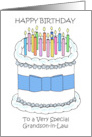 Happy Birthday Grandson-in-Law Cake and Candles card