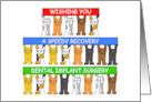 Speedy Recovery from Dental Implant Surgery Cartoon Cats card