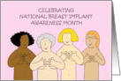 National Breast Implant Awareness Month March Cartoon Ladies card