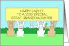 Happy Easter to Great Granddaughter Cartoon Bunnies Eating Carrots card