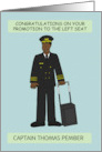 Congratulations Promotion to Left Seat African American Male Pilot card