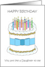 Happy Birthday You are Like a Daughter to Me Cake and Candles card