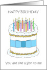 Happy Birthday You are Like a Son to Me Cake and Candles card