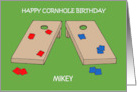 Happy Birthday Cornhole Boards and Bags card