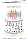 Happy Birthday to Music Teacher card