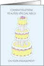 Congratulations to Niece on Engagement Stylish Cake card