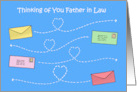 Thinking of You Father in Law Envelopes Flying Through the Sky card