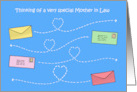 Thinking of You Mother in Law Envelopes Flying Through the Sky card