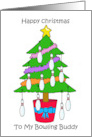 Happy Christmas to Bowling Buddy Tree with Skittle Baubles card