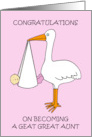 Congratulations on Becoming Great Great Aunt to Baby Girl card