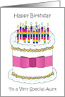 Happy Birthday To Lesbian Aunt Rainbow Candles Cake card