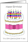 Happy Birthday To Lesbian Sister in law Rainbow Candles Cake card