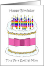 Happy Birthday To Lesbian Mom Rainbow Candles Cake card