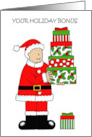 Holiday Bonus Gift for Employee Father Christmas with Gifts card