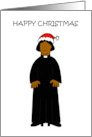 Happy Christmas to African American Female Vicar or Pastor card