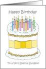 Happy Birthday to Surgeon Cake and Candles card