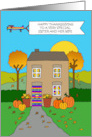 Happy Thanksgiving to Sister and Her Wife Cute House card