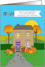 Happy Thanksgiving to Daughter and Her Wife Cute House card